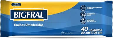 Toalhas Umedecidas Bigfral 40 unidades