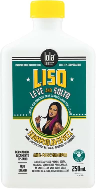 Liso Leve e Solto Shampoo 250ml , Lola Cosmetics