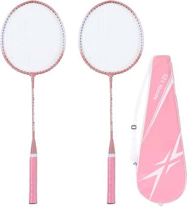 Raquete de badminton, conjunto de raquetes de badminton esportivo, raquete de badminton de treinamento, raquetes de badminton rosa separadas de liga de ferro raquetes de badminton para iniciantes e