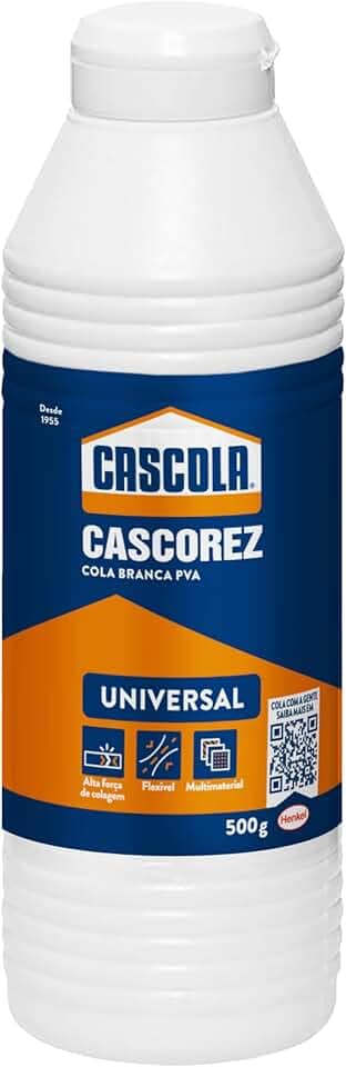 Cascola Cascorez Universal, Cola branca extra forte de fácil aplicação, Cola de PVA com secagem transparente, Cascorez Universal para colagens de alto desempenho, 1x0,5kg