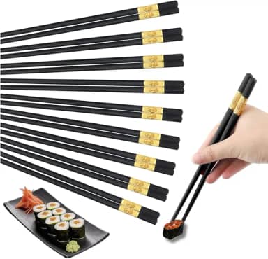 Kit Hashi de Sushi Coreano Reutilizável em Polímero de Fibra de Vidro Palito Antiderrapante Estilo Japonês para Sushi, Yakisoba, Comida Oriental e Refeições Asiáticas com Elegância CWK Tools (20)