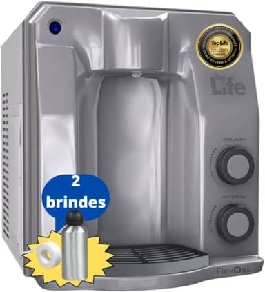 Filtro Purificador Água com Super Ozônio Gelada Compressor Bactericida Flex Oxi - Top life (220, Prata)