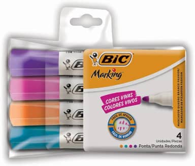 Pincel Marcador de Quadro Branco BIC Markingc/4 cores fashion 930094