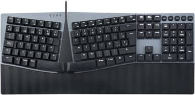 Perixx PERIBOARD-535BL ES Teclado dividido mecânico ergonómico com cabo - nterruptores Clicky Azules de Bajo perfil - Teclas programables - Compatível com Windows e Mac OS X - Tecla