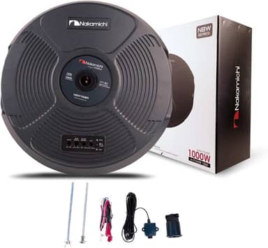 Auto Falante Subwoofer 1000w Nakamichi Amplificado Encaixe Estepe 11 Polegadas NBW1150A Cor Preto Som Forte e Robusto