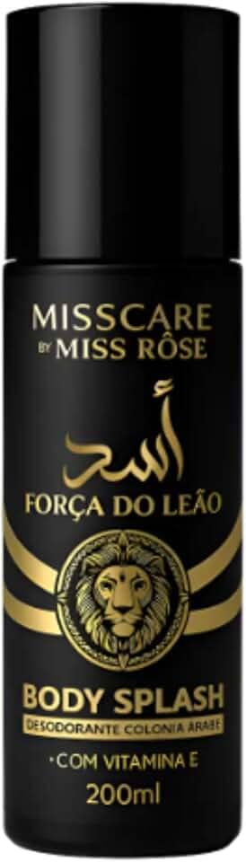 Body Splash Força do Leão – Colônia Desodorante Corporal Masculina 200ml, Fragrância Intensa e Refrescante, Toque Amadeirado e Marcante