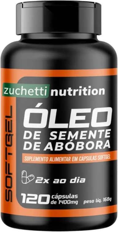 Oleo de Semente de Abóbora 120 Cápsulas 1400mg Softgel Suplemento alimentar