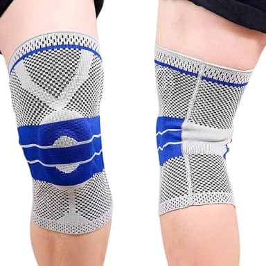 Joelheira de Compressão com Strap, Suporte para Academia, Musculação, Corrida, Jiu Jitsu e Esportes, Tamanho (Médio)