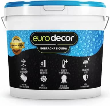 Borracha Líquida Premium Euro decor Impermeabilizante Tinta Emborrachada Flexível (Crômio, 1Kg)