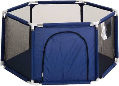 Cercadinho Hexagonal PlayPen para Bebê, 126x108x66 cm, Rosa e Azul (AZUL)