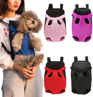 Canguru Mochila para Transporte de Pets – Alças Ajustáveis e Tecido Respirável, Uso Frontal ou Costas para Cães e Gatos com Conforto e Segurança