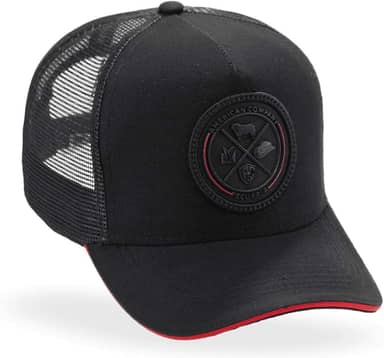 Boné Trucker Preto com Emblema Pecuária Country Preto/Vermelho