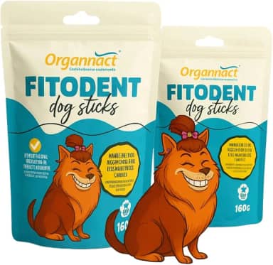 Kit 2 Fitodent Dog Sticks 160G Manutenção da Higiene Oral Cachorro com Hálito Fresco Suplemento