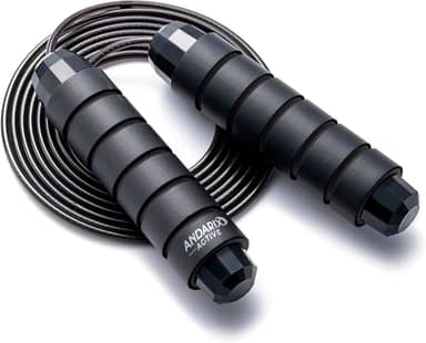 Corda de Pular Profissional Andarix Active Cabo de Aço Ajustável Alças de Espuma Rolamento de Esferas Fitness Academia