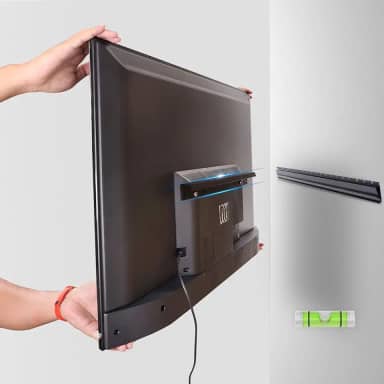 Suporte de TV Drywall sem pinos para TVs de 12 a 55 polegadas, sem pinos, suporte de parede VESA máx. 400 x 400 mm até 45 kg, universal, serve na maioria das TVs e monitores de tela plana/curva de plasma LCD LED
