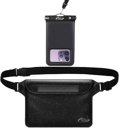 AiRunTech Bolsa de telefone à prova d'água, acessórios de praia para férias, viagem, porta-passaporte, conjunto essencial de cruzeiro, bolsas secas com cordão para família, mulheres, homens (capa de