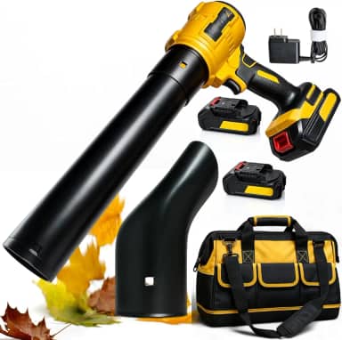 Soprador de Folhas a Bateria Motor Brushless 330KMH Bolsa de Ferramentas Inclusa 2 Baterias 10000mAh Carro Quintal Jardim