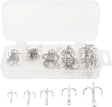 Kit de 50 ganchos de pescaria, anzóis agudos de aço de alto carbono forte e afiado curvado 2# 4# 6# 8# 10# para água doce e salgada