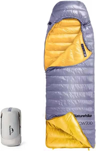 Naturehike CW700 [Atualização 2025] Saco de dormir ultraleve para plumas [-26,2°C~-1,7°C, 1074g] Sacos de dormir de acampamento para todas as estações para adultos em clima frio, mochilão, caça e