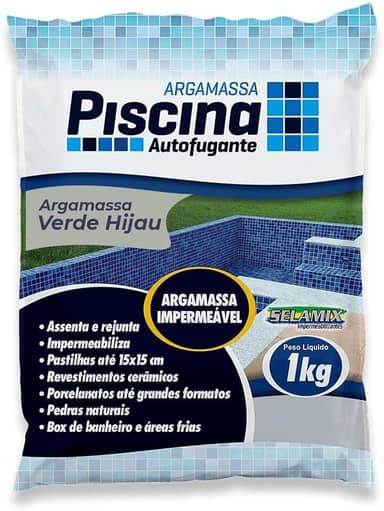 Argamassa Piscina Aut. Impermeável Cor Verde Hijau 1Kg