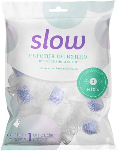 Esponja de Banho Massageadora Color, Cores Branco e Rosa, Lanossi Beauty & Care.