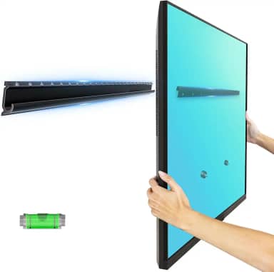 Suporte de parede para TV sem parafusos para TVs de 81 a 75 polegadas, suporte de TV de drywall sem parafuso comporta até 68 kg, perfil baixo, sem broca, fácil de instalar para sala de estar no