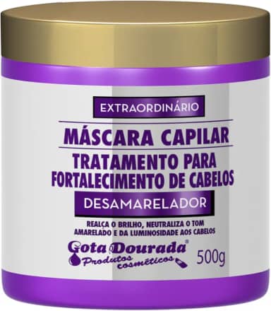 Máscara Desamareladora Gota-Dourada Matizador Neutraliza Tons Amarelados e Cabelos Grisalhos 500g