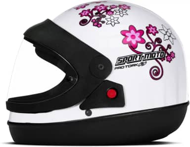 CAPACETE FECHADO PRO TORK SPORT MOTO FOR GIRLS BRANCO TAM. 56