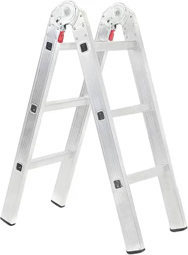 Escada em alumínio com 6 degraus de 1,75 metros de altura total