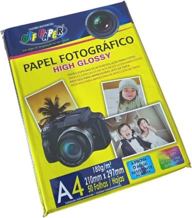 Off Paper 59, Papel Fotográfico, Inkjet, A4, High Glossy 180 g, Multicor, Pacote de 50