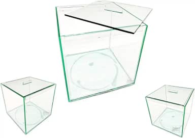 Aquário Quadrado para Peixes Betta, 20x20x20 cm, 6,8 Litros, Vidro