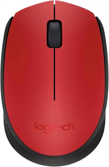 Mouse sem fio Logitech M170 com Design Ambidestro Compacto, Conexão USB e Pilha Inclusa - Vermelho, Pequeno