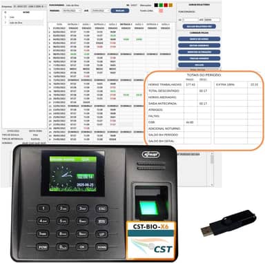 Relógio Ponto Biométrico kp-1028 com Programa de Gerenciamento sem Mensalidade e Pendrive