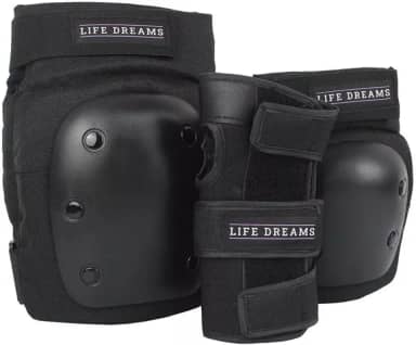 Kit de Proteção Patins Skate Bicicleta Completo Joelheira Cotoveleira Munhequeira Life Dreams (GG)