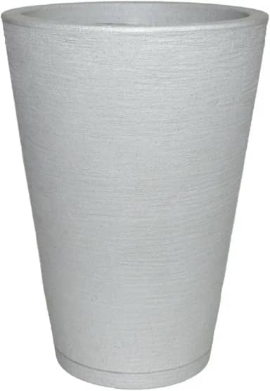 Vaso Planta Decorativo Jardim Polietileno Coluna Redonda 34x50 Cor:Cinza