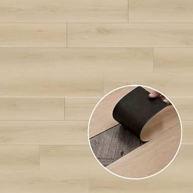 Piso Vinílico Auto Adesivo Régua Madeira Manta Caixa 5m² Bege Liso - Brinovar