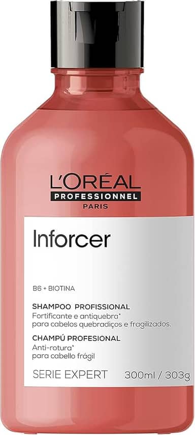 L'Oréal Professionnel Inforcer Shampoo Fortificante Antiqueda por Quebra, Crescimento Saudável Para Cabelos Frágeis e Quebradiços Com Biotina e Vitamina B6, 300ml