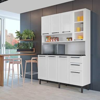 Armário de Cozinha Compacta Itatiaia 8 Portas 2 Gavetas Branco