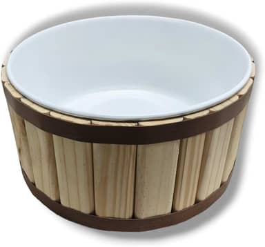 Tina Escalda Pés em Pinus Natural - bacia em pintura premium Branca