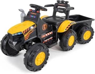 Trator Elétrico Infantil Com Caçamba Escavadeira Brinquedo Conect Brinq Luzes, Som Recarregável Para Crianças Diversão Ao Ar Livre