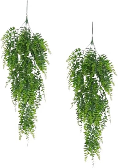 Samambaia Planta Artificial Realista Pendente de Plástico Jardim Vertical Vasos Jardineiras Folhagem Volumosa de 80cm Decoração Para Casa Salas Quartos Escritórios Festas e Eventos (2)