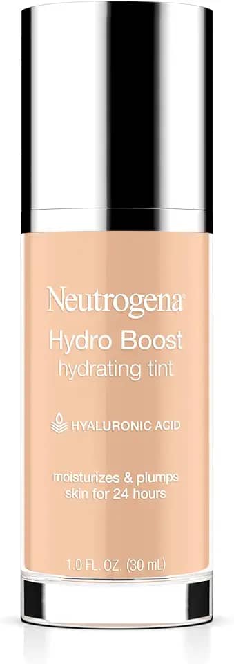 Neutrogena Base hidratante Hydro Boost para pele seca, com ácido hialurônico, gel de água leve, sem óleo, não comedogênico, 10 Classic Ivory, 1 ml