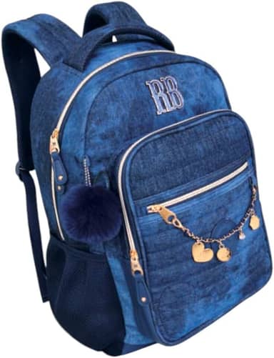 Mochila De Costas Escolar Juvenil Rebecca Bonbon Jeans Azul Clio Style 2026