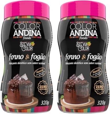Adoçante Stévia Culinário | Color Andina | Forno E Fogão 320g – 2 potes
