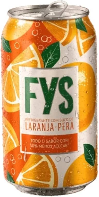 Pack 6 Refrigerante FYS Lata 350ml Sabores (350ml, 6x Laranja Pera)
