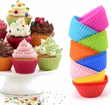 Kit 12 Formas Silicone Mini Cupcake Bolo Muffin Assadeira - Free BPA Forma De Silicone Cor Diversas.