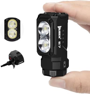 WUBEN E7 1800 Lumen Mini Lanterna Recarregável com Ímã - Lanterna EDC Super Brilhante de 6 Modos, LED Recarregável Tipo C; Lanterna de Bolso IP68 para Uso de Farol, Resgate, Camping