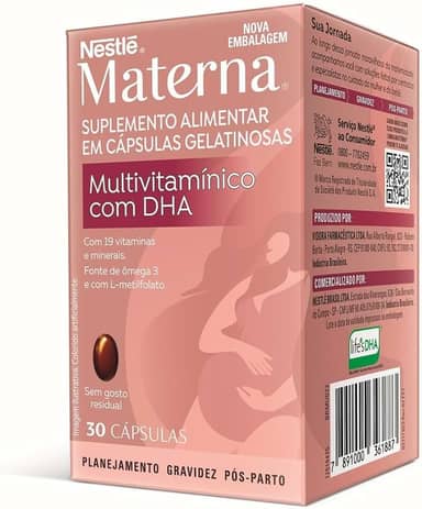 Suplemento alimentar em cápsulas Materna Multivitamínico com DHA 30 unidades