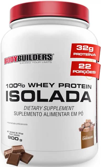 Whey Protein 100% Isolada Chocolate 900g - Bodybuilders