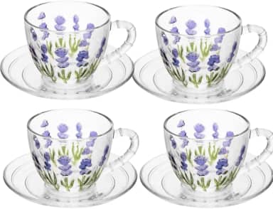 Conjunto de 4 Xícaras Chá Lavanda 220ML